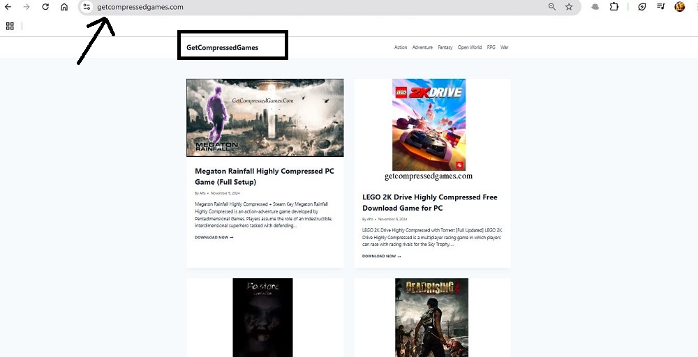 GetCompressedGames Website to Download Ultra Compressed Games